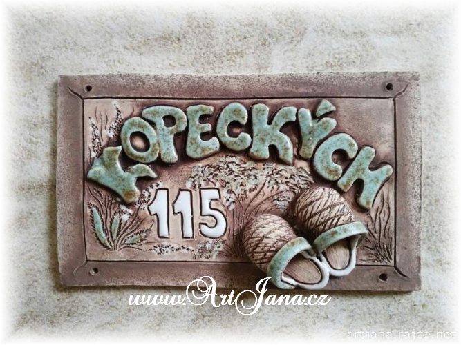 Cedulka jmenovka keramická