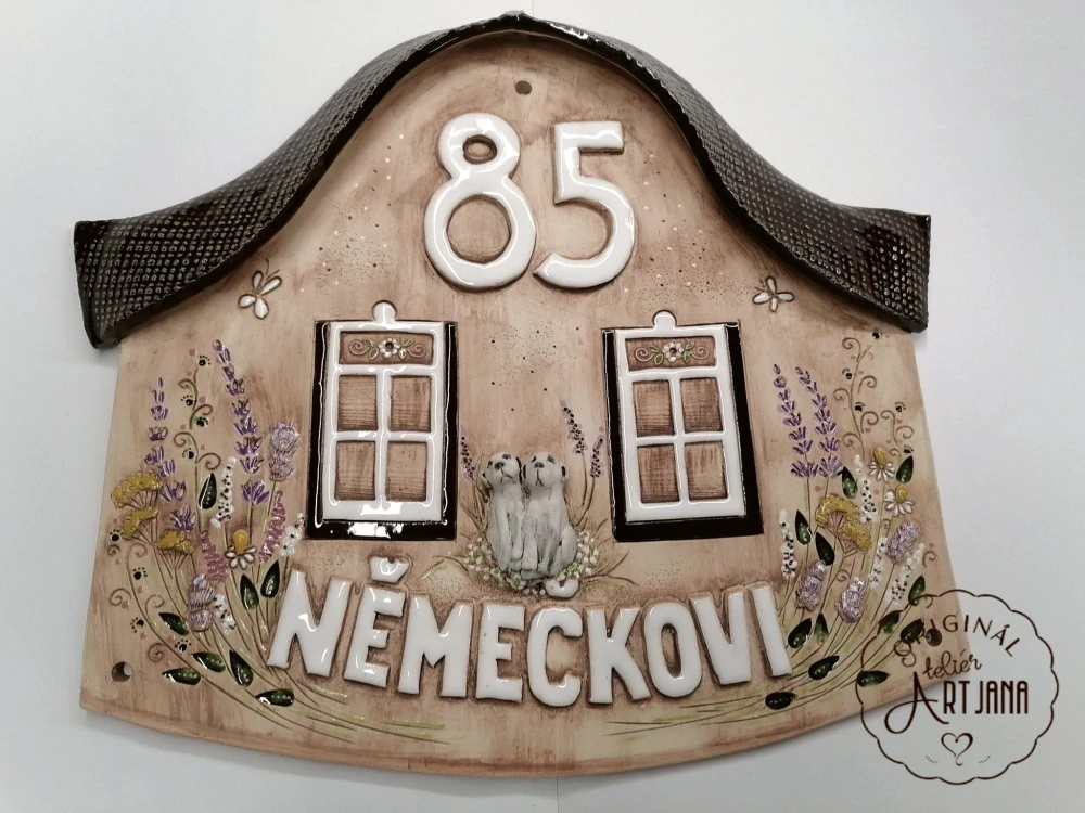 Keramická cedulka domečková