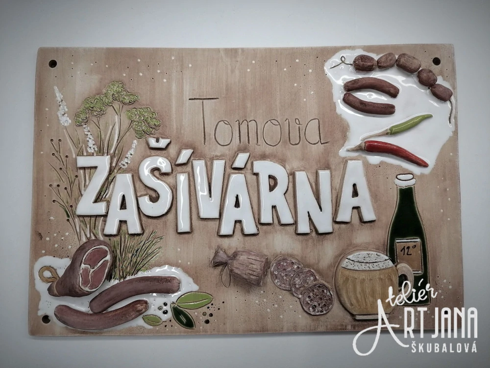 Cedulka keramická ZAŠÍVÁRNA