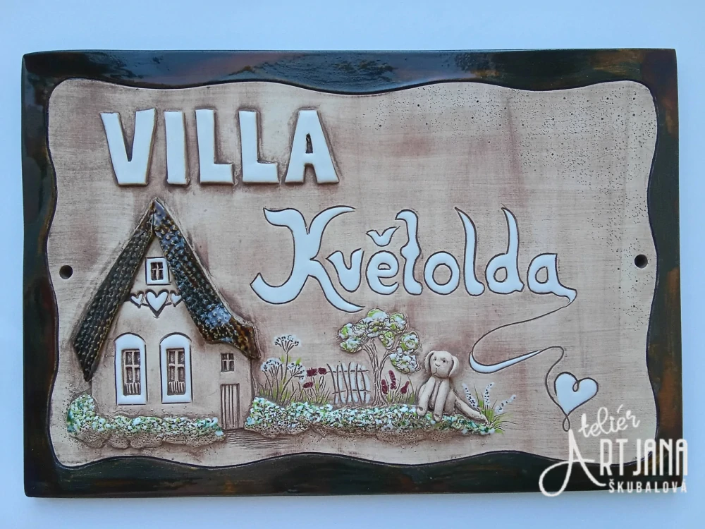Cedulka jmenovka keramická