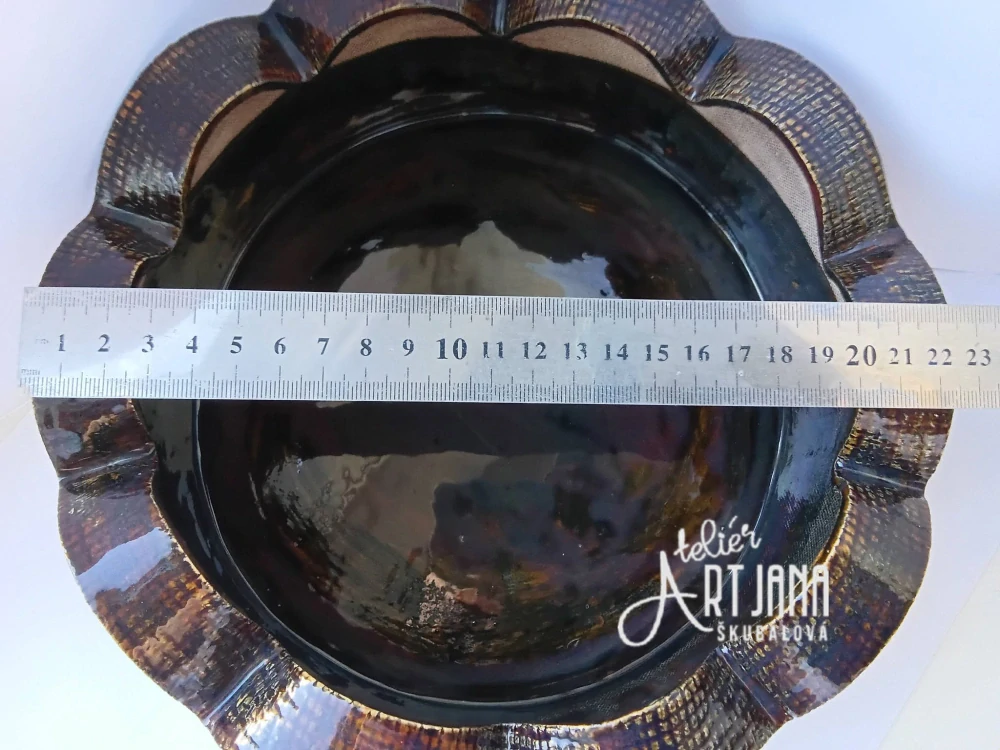 Kulatá domečková nádoba cca ⌀ 22 cm