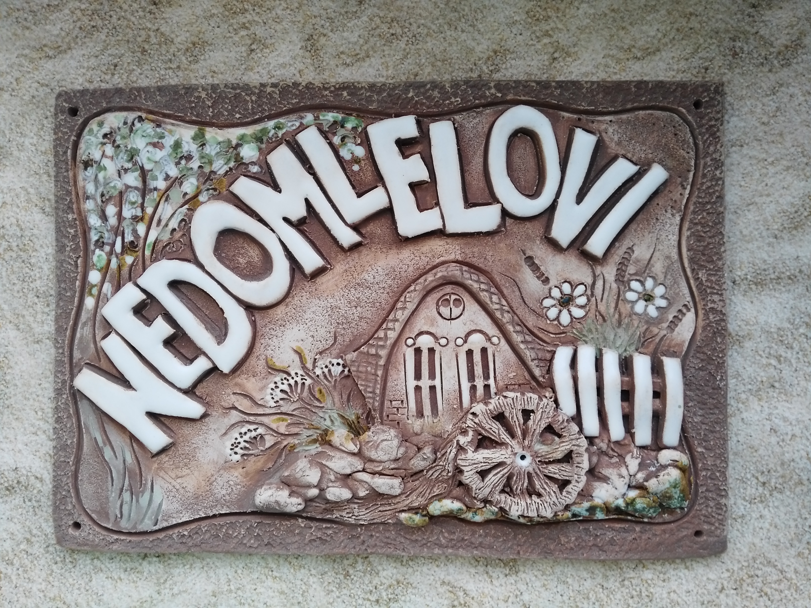 Cedulka jmenovka keramická mlýn