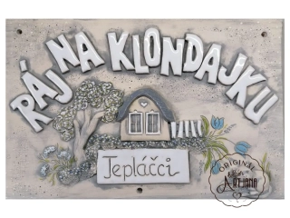 Cedulka jmenovka keramická šedá