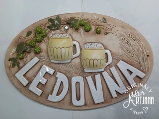 Velká oválná cedulka LEDOVNA