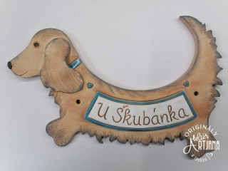 Cedulka jmenovka keramická jezevčík
